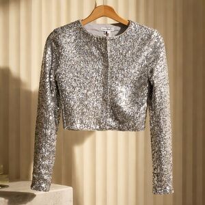Good American Cluster Sequin Cardigan